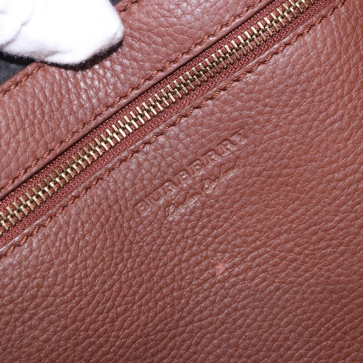 BURBERRY Tote Bag Leather Brown Auth ka5716