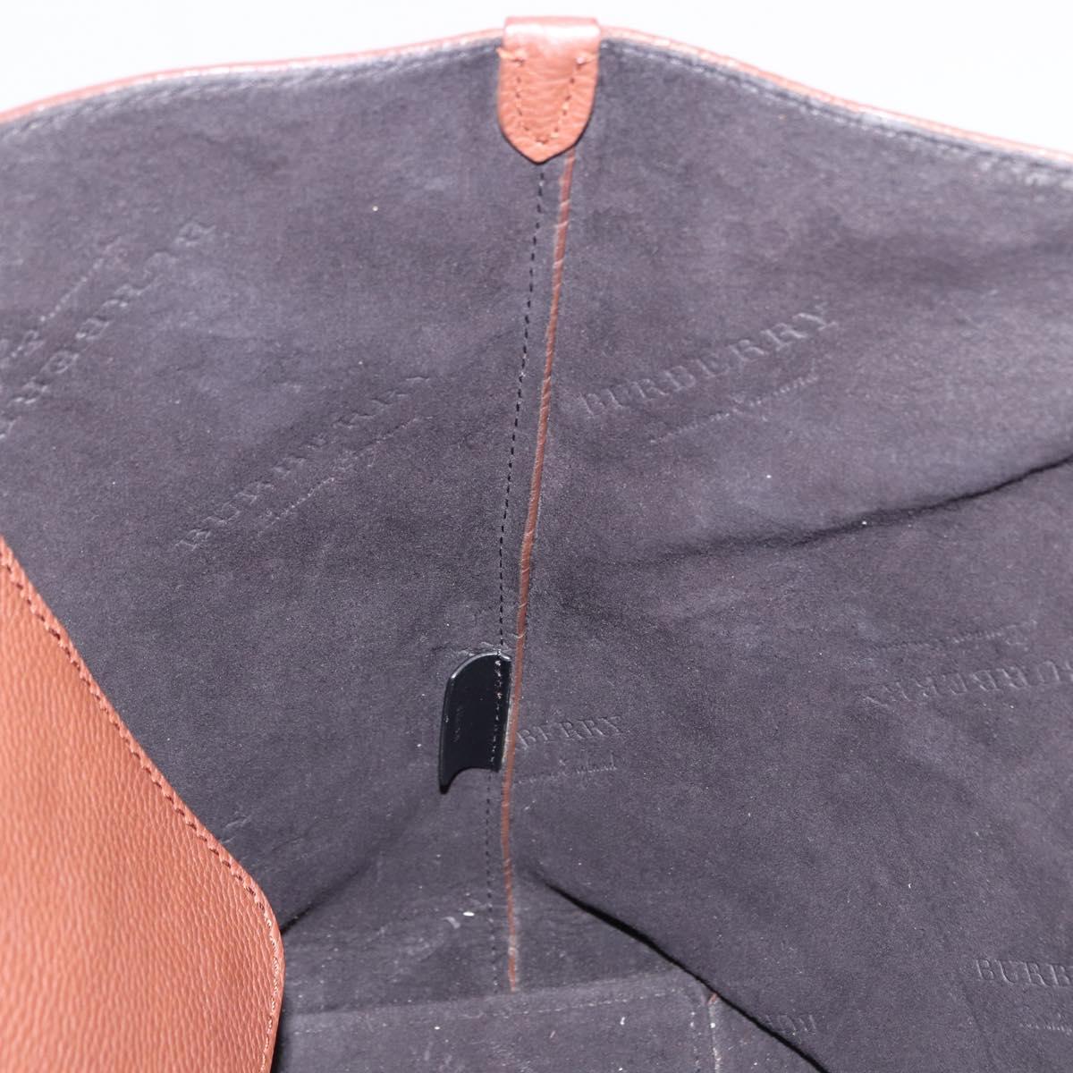 BURBERRY Tote Bag Leather Brown Auth ka5716