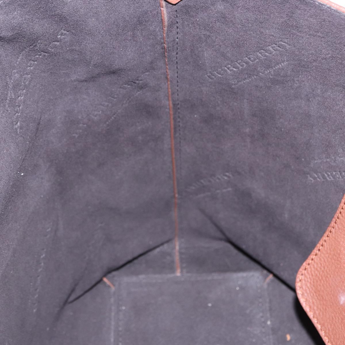 BURBERRY Tote Bag Leather Brown Auth ka5716