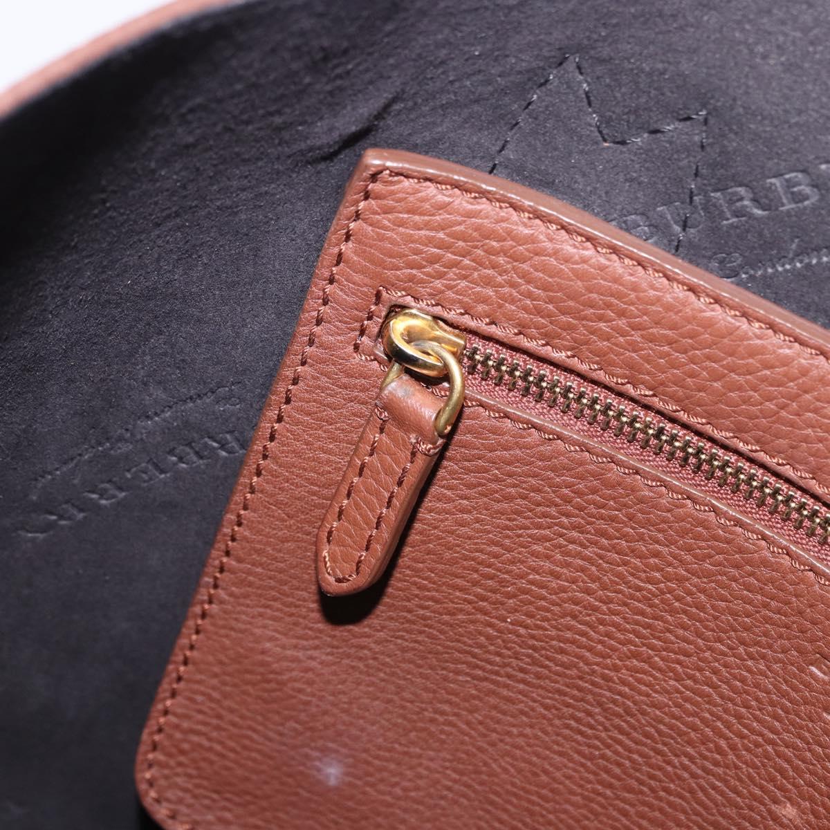 BURBERRY Tote Bag Leather Brown Auth ka5716