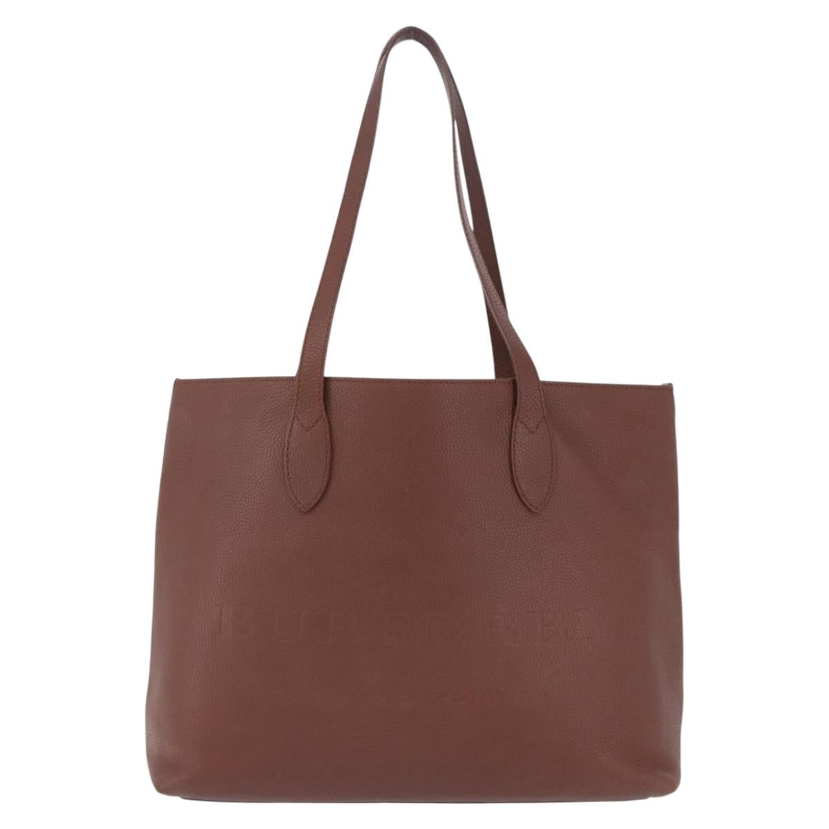 BURBERRY Tote Bag Leather Brown Auth ka5716