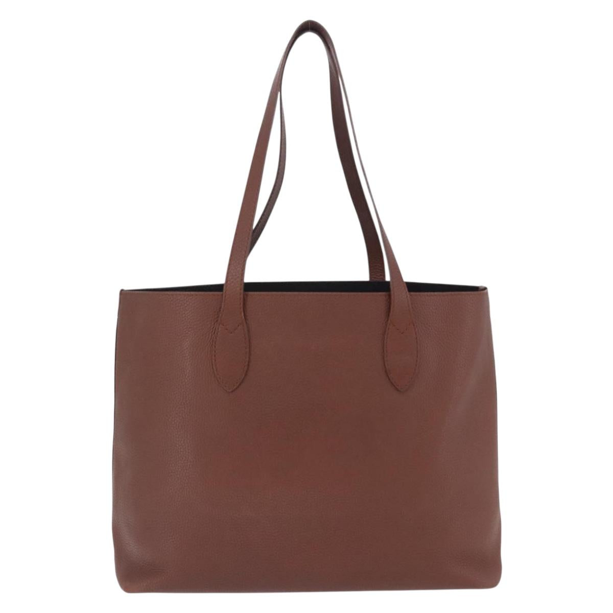 BURBERRY Tote Bag Leather Brown Auth ka5716