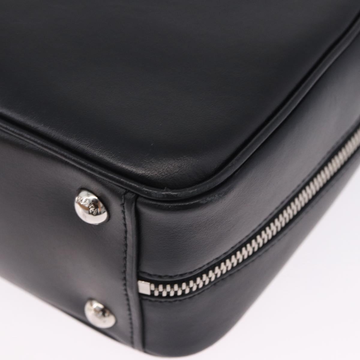 PRADA Hand Bag Leather 2way Black Silver Auth ka5717M