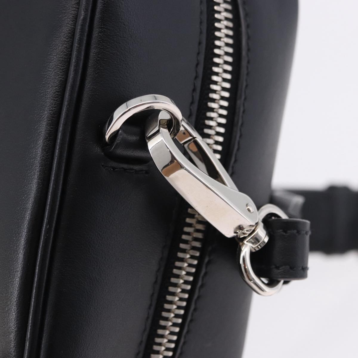 PRADA Hand Bag Leather 2way Black Silver Auth ka5717M