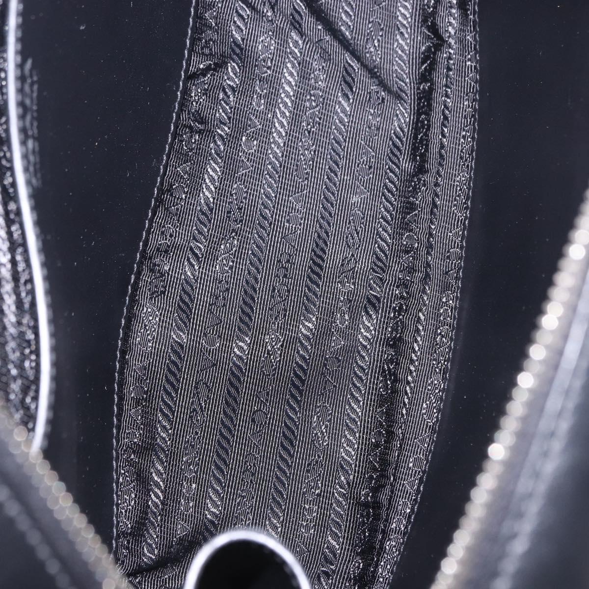 PRADA Hand Bag Leather 2way Black Silver Auth ka5717M