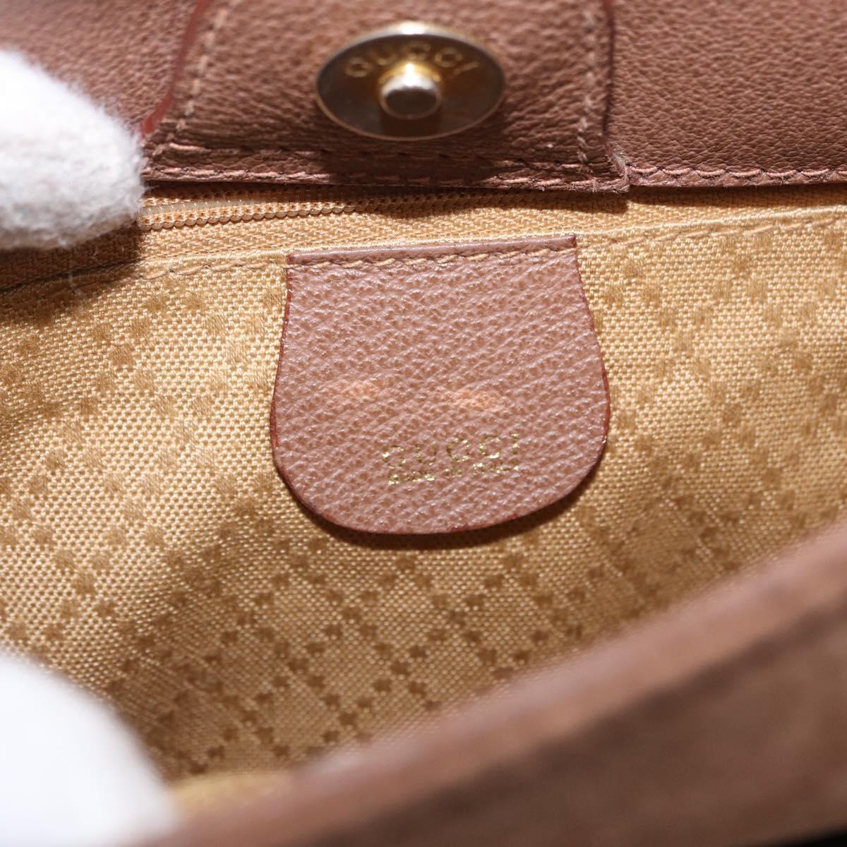 GUCCI Bamboo Hand Bag Suede Brown Gold 000 123 0316 Auth ka5718