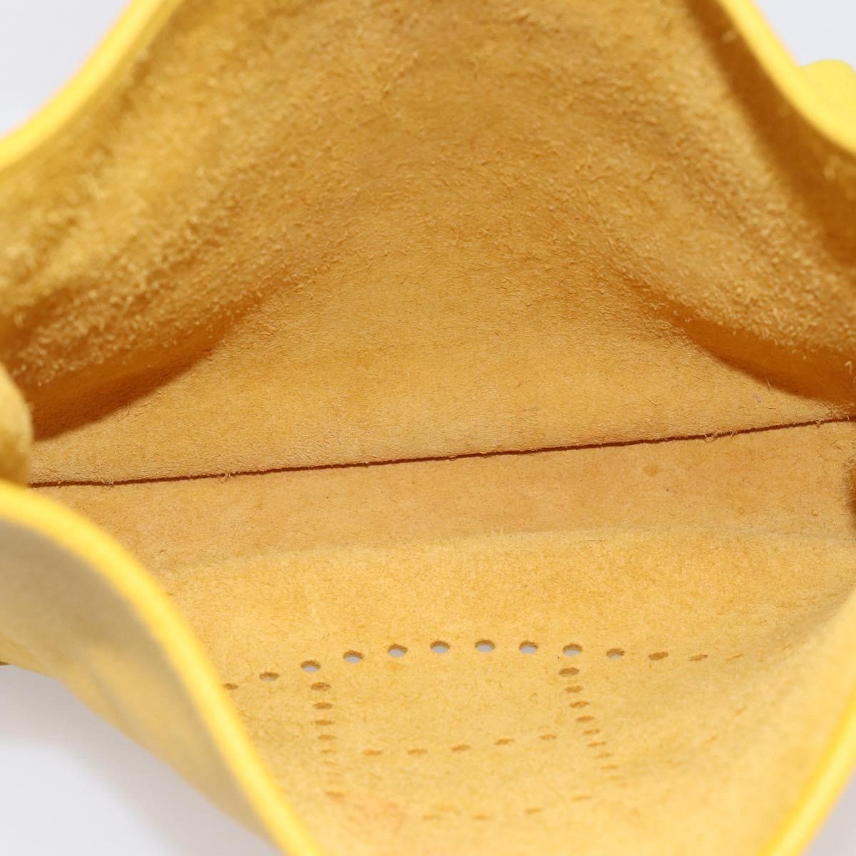 HERMES Evelyn 3PM Shoulder Bag Taurillon Clemence Leather Yellow Auth ka5719SAV