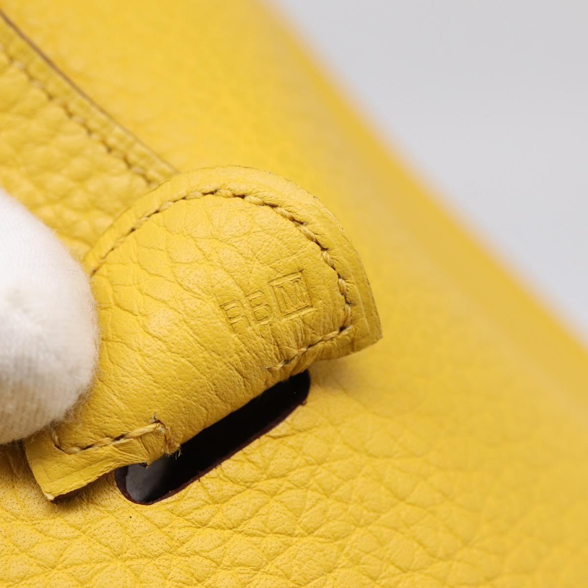 HERMES Evelyn 3PM Shoulder Bag Taurillon Clemence Leather Yellow Auth ka5719SAV