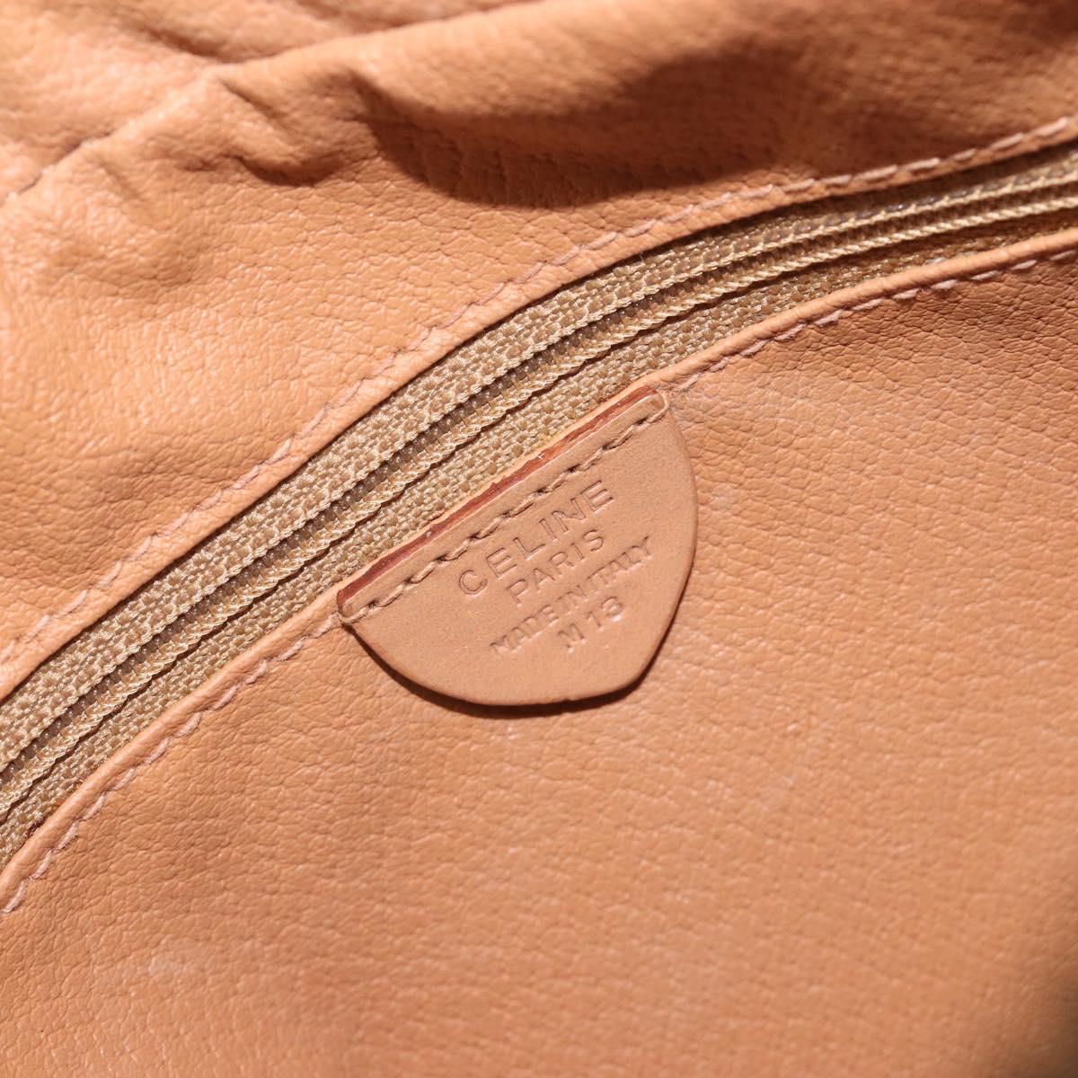 CELINE Macadam Canvas Shoulder Bag PVC Leather Brown Gold Auth ka5720A