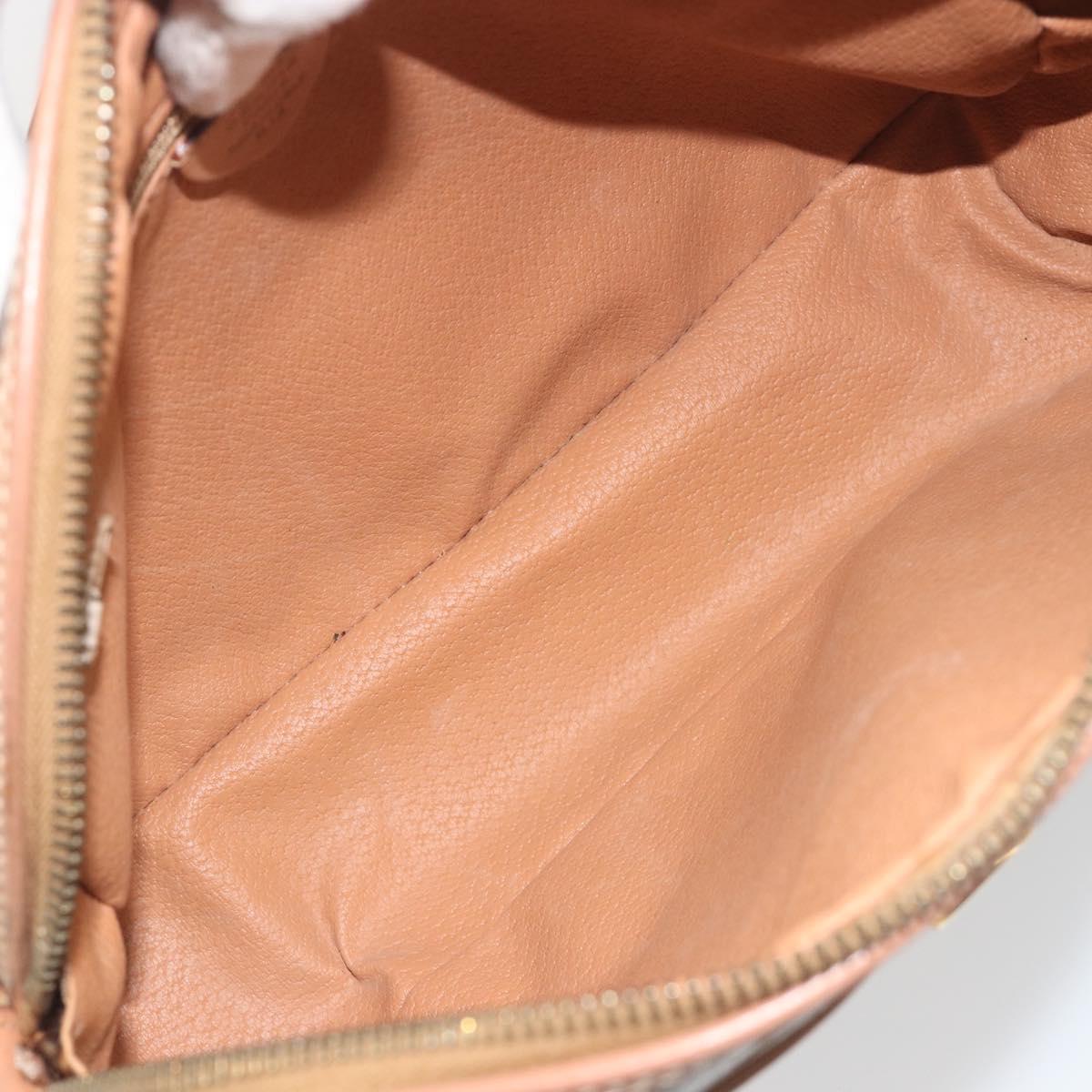 CELINE Macadam Canvas Shoulder Bag PVC Leather Brown Gold Auth ka5720A