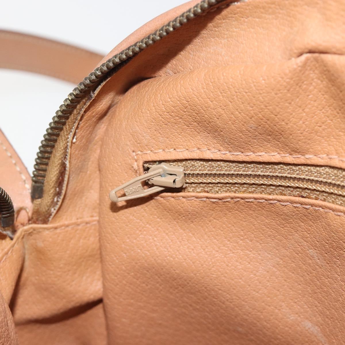 CELINE Macadam Canvas Shoulder Bag PVC Leather Brown Gold Auth ka5720A