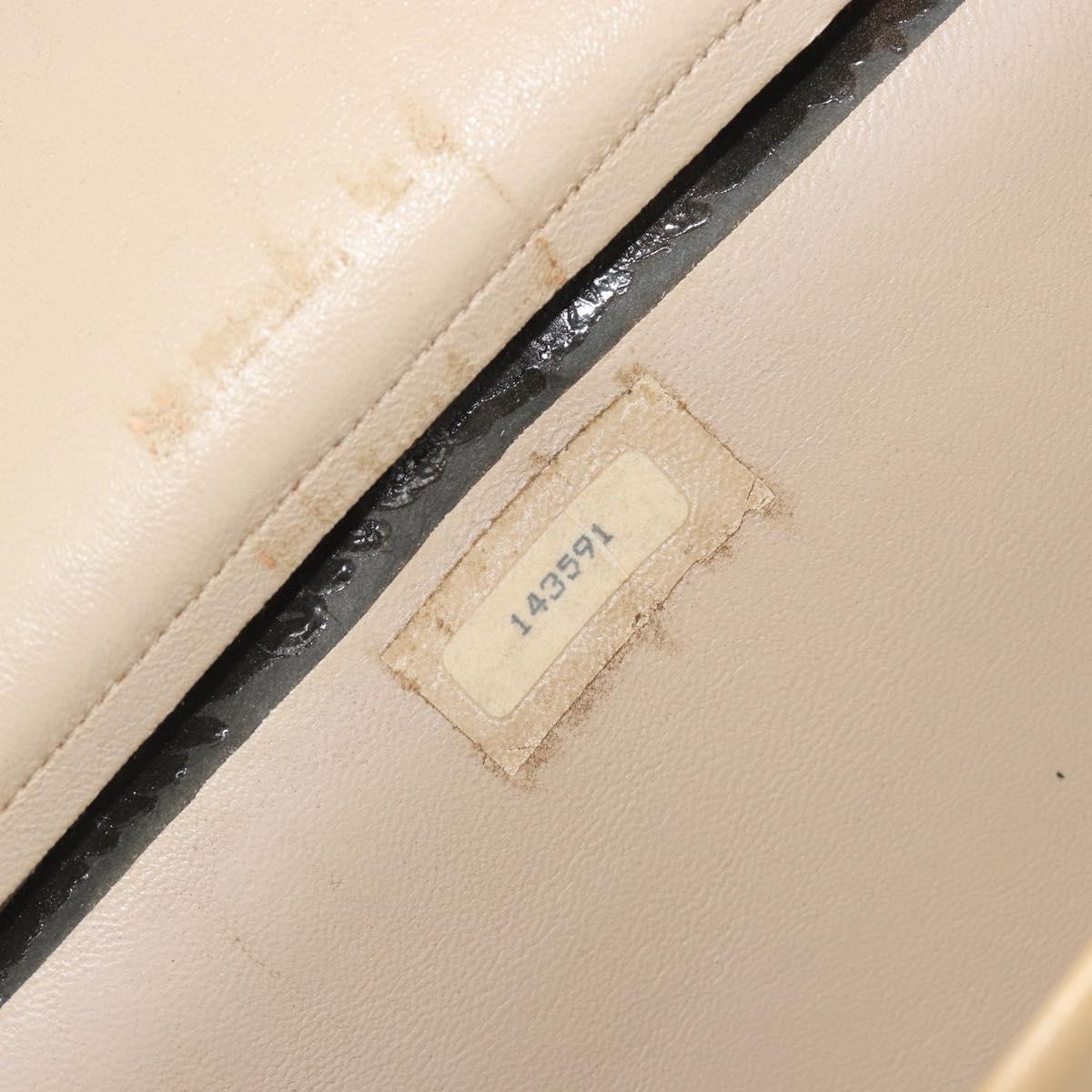 CHANEL Matelasse Chain Shoulder Bag Leather Beige Gold CC Auth ka5721