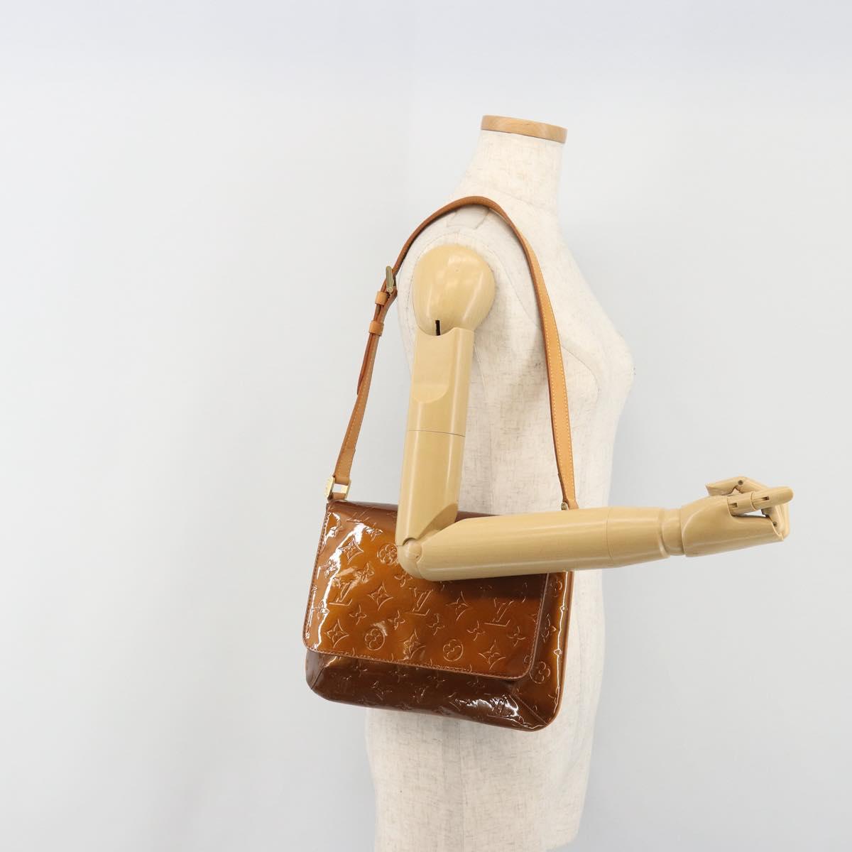 LOUIS VUITTON Monogram Vernis Thompson Street Bag Bronze M91124 LV Auth ka5722