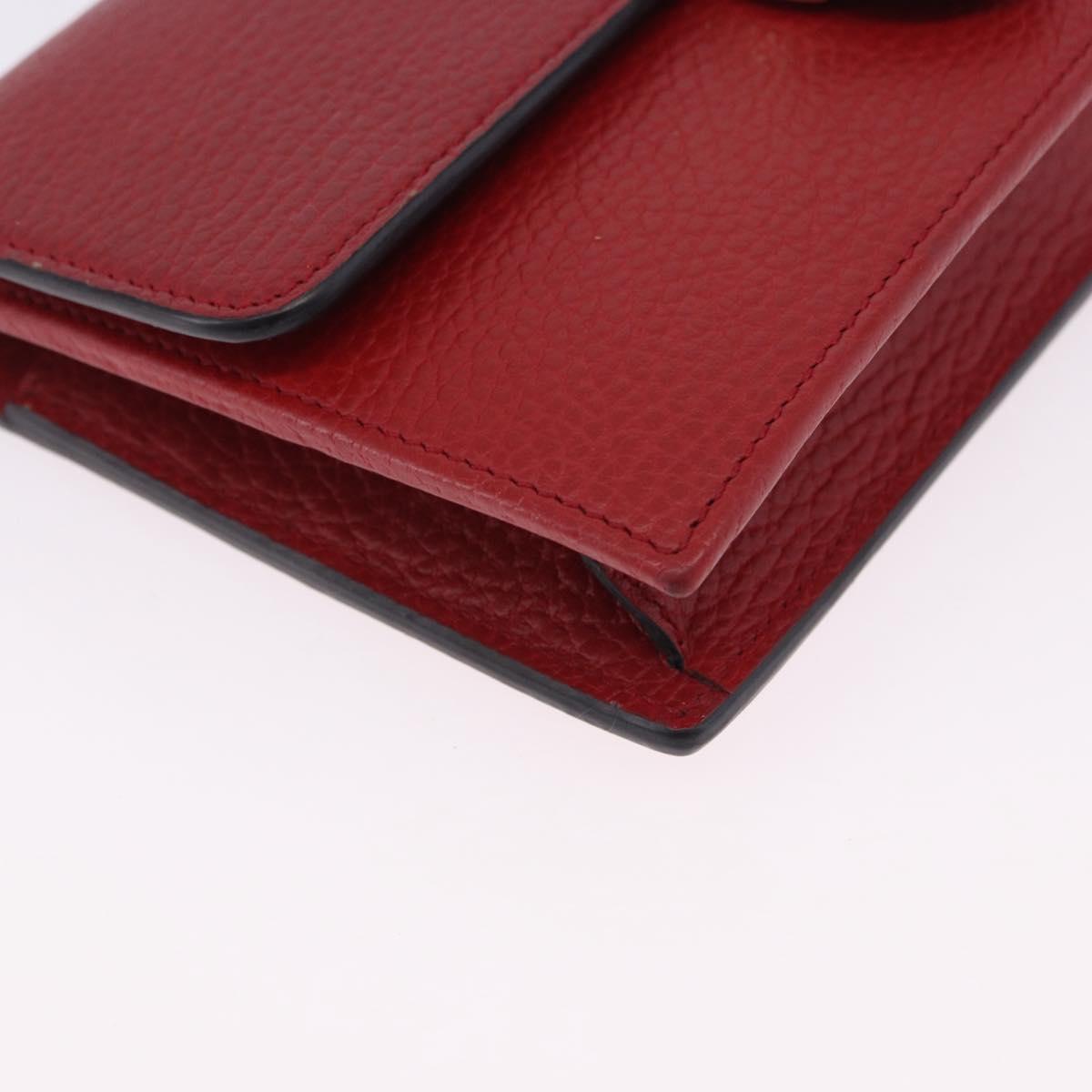 GUCCI Chain Shoulder Wallet Leather Red Gold 510314 Auth ka5723A