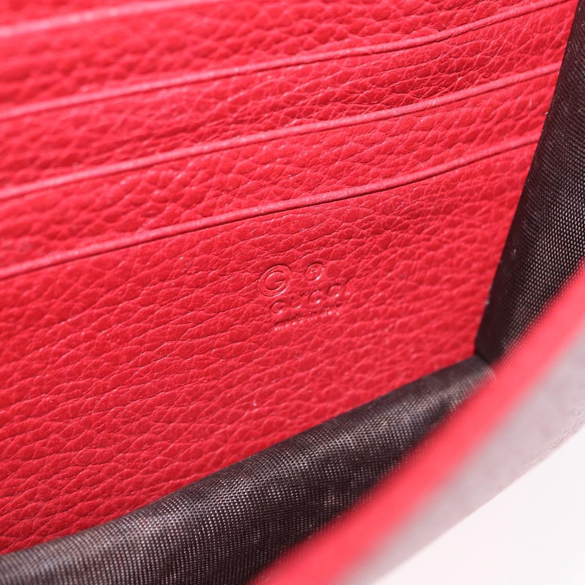 GUCCI Chain Shoulder Wallet Leather Red Gold 510314 Auth ka5723A