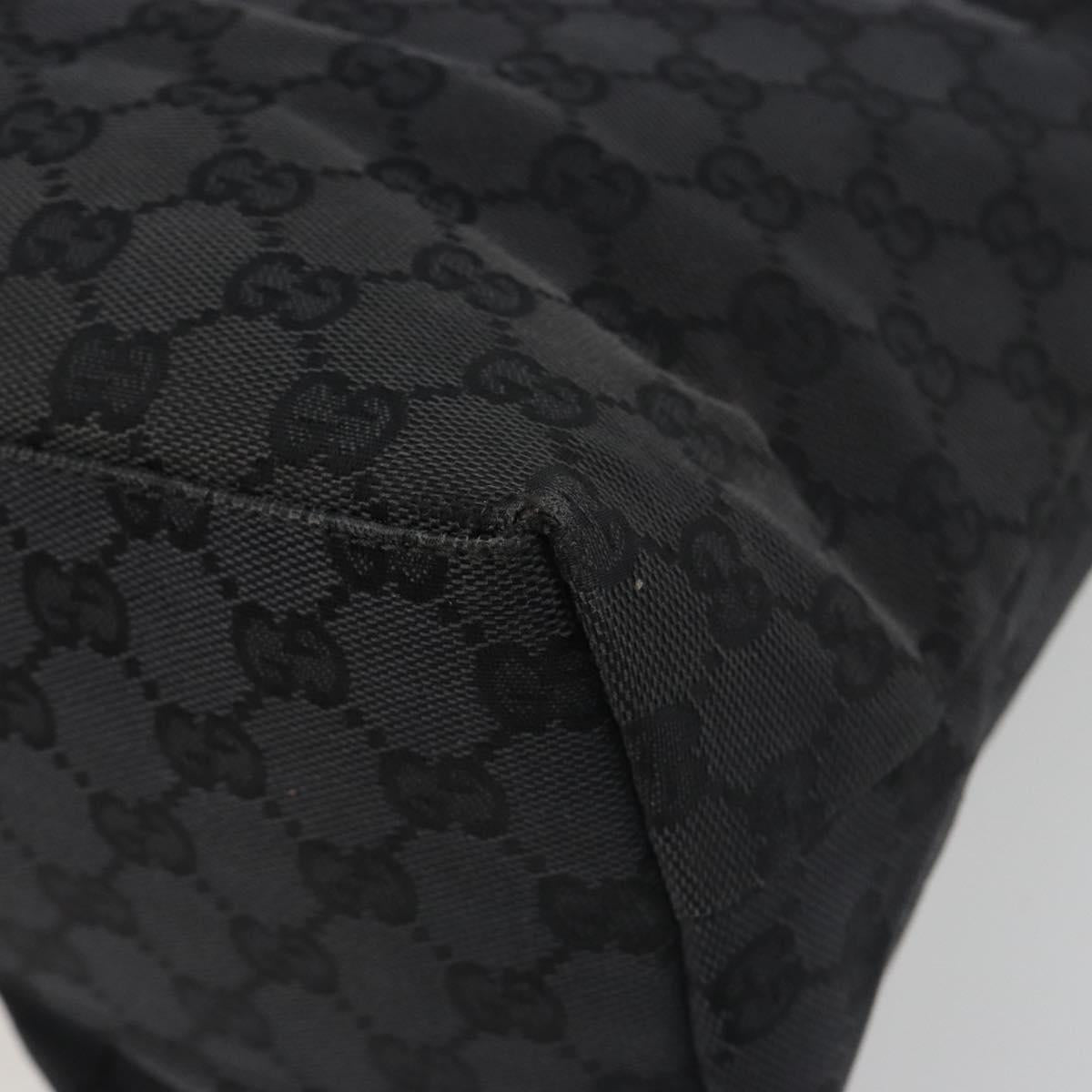 GUCCI GG Canvas Tote Bag Black Silver 002 1076 2684 Auth ka5725