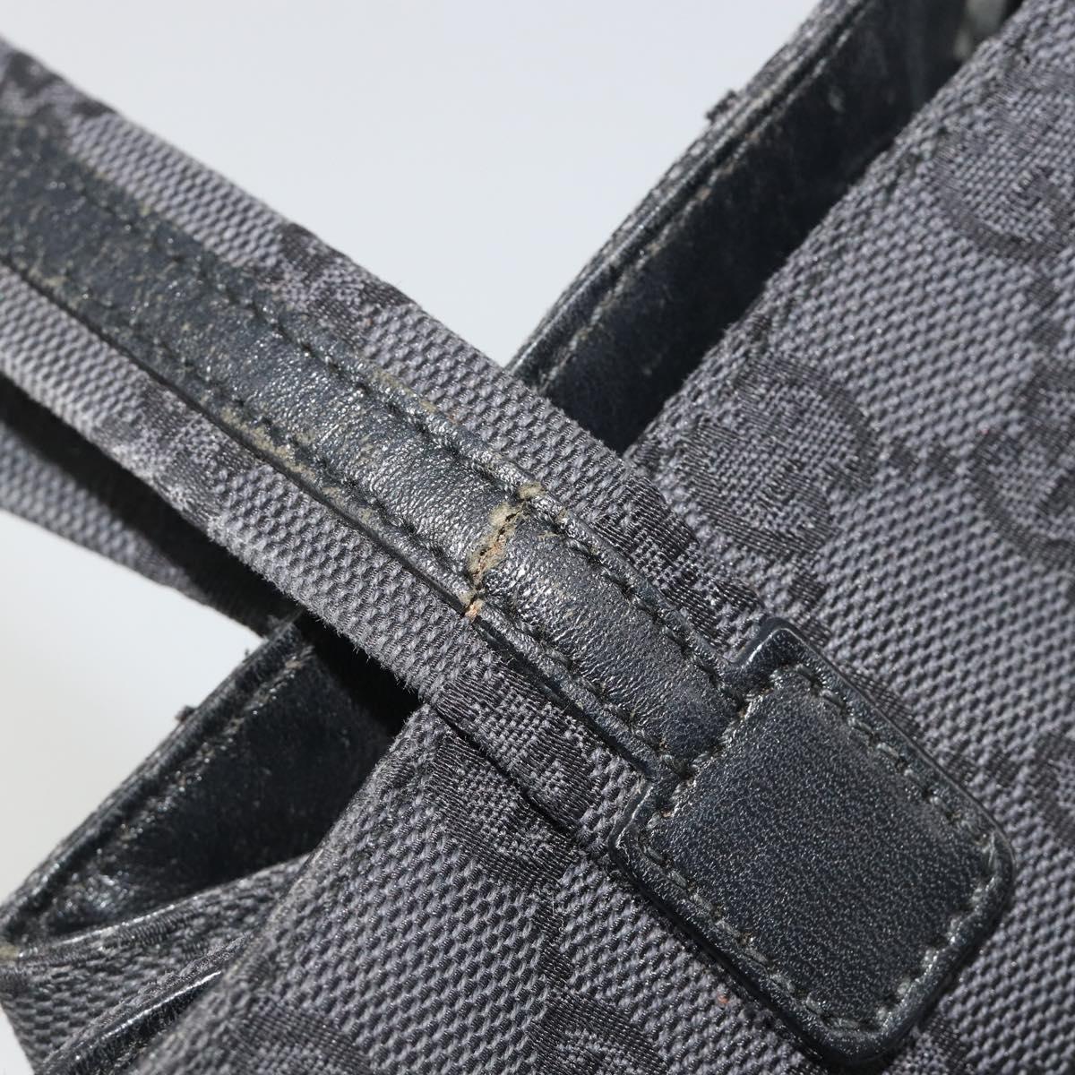 GUCCI GG Canvas Tote Bag Black Silver 002 1076 2684 Auth ka5725