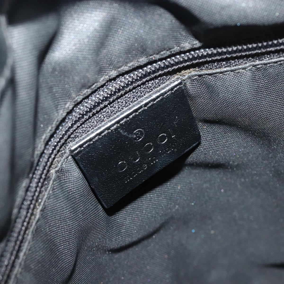 GUCCI GG Canvas Tote Bag Black Silver 002 1076 2684 Auth ka5725