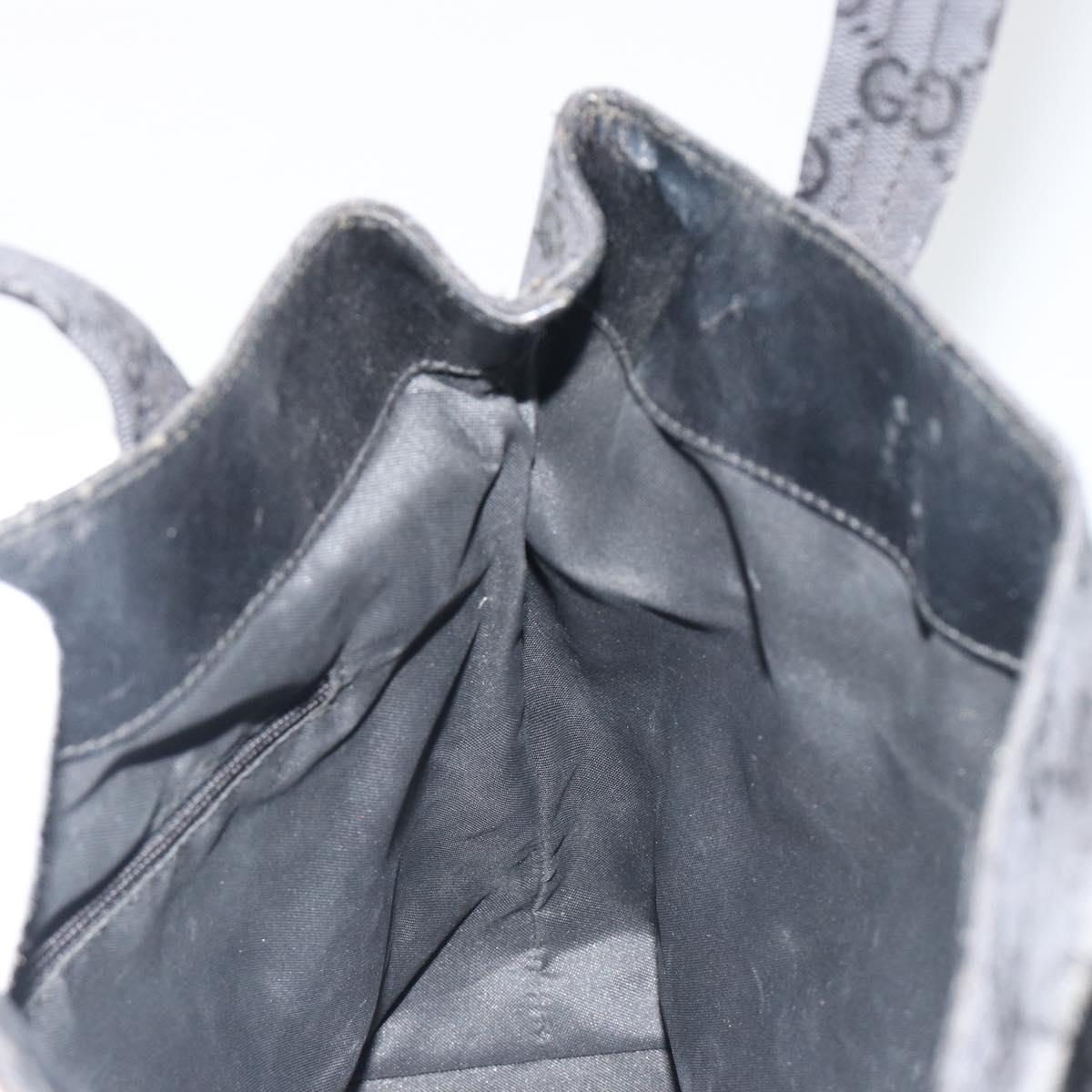 GUCCI GG Canvas Tote Bag Black Silver 002 1076 2684 Auth ka5725
