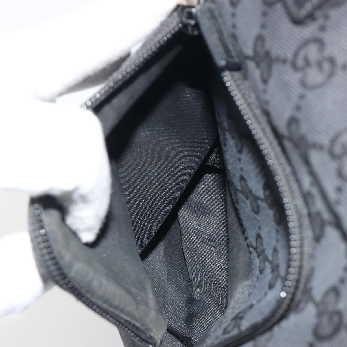 GUCCI GG Canvas Tote Bag Black Silver 002 1076 2684 Auth ka5725