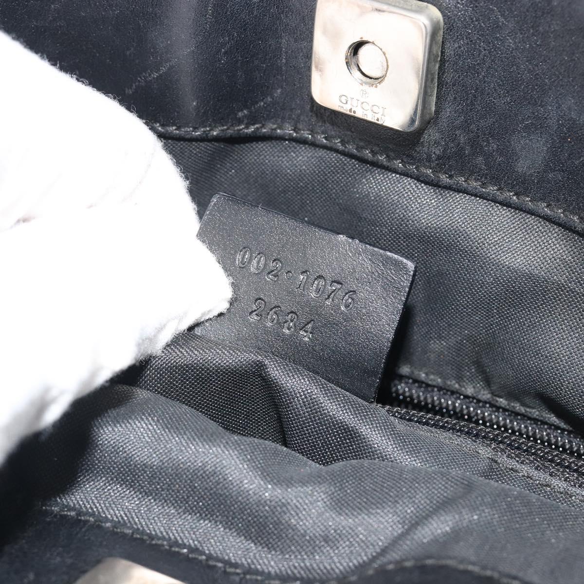 GUCCI GG Canvas Tote Bag Black Silver 002 1076 2684 Auth ka5725
