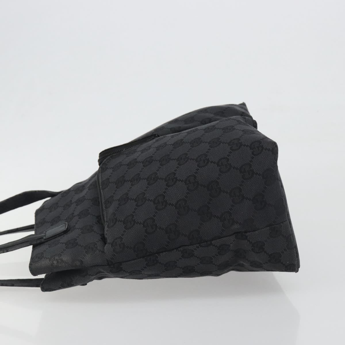 GUCCI GG Canvas Tote Bag Black Silver 002 1076 2684 Auth ka5725