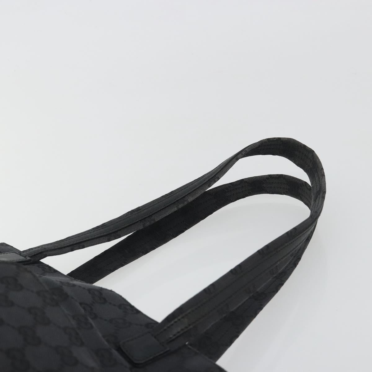 GUCCI GG Canvas Tote Bag Black Silver 002 1076 2684 Auth ka5725