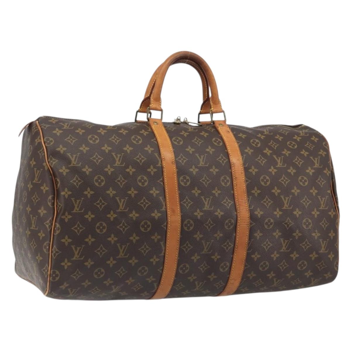 LOUIS VUITTON Monogram Keepall 55 Boston Bag M41424 LV Auth ka5726