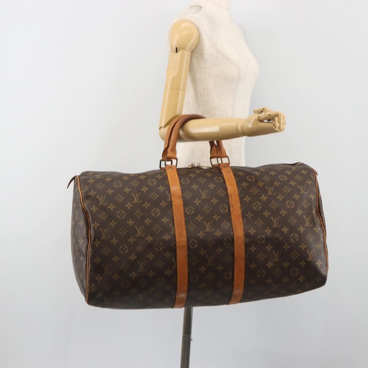 LOUIS VUITTON Monogram Keepall 55 Boston Bag M41424 LV Auth ka5726