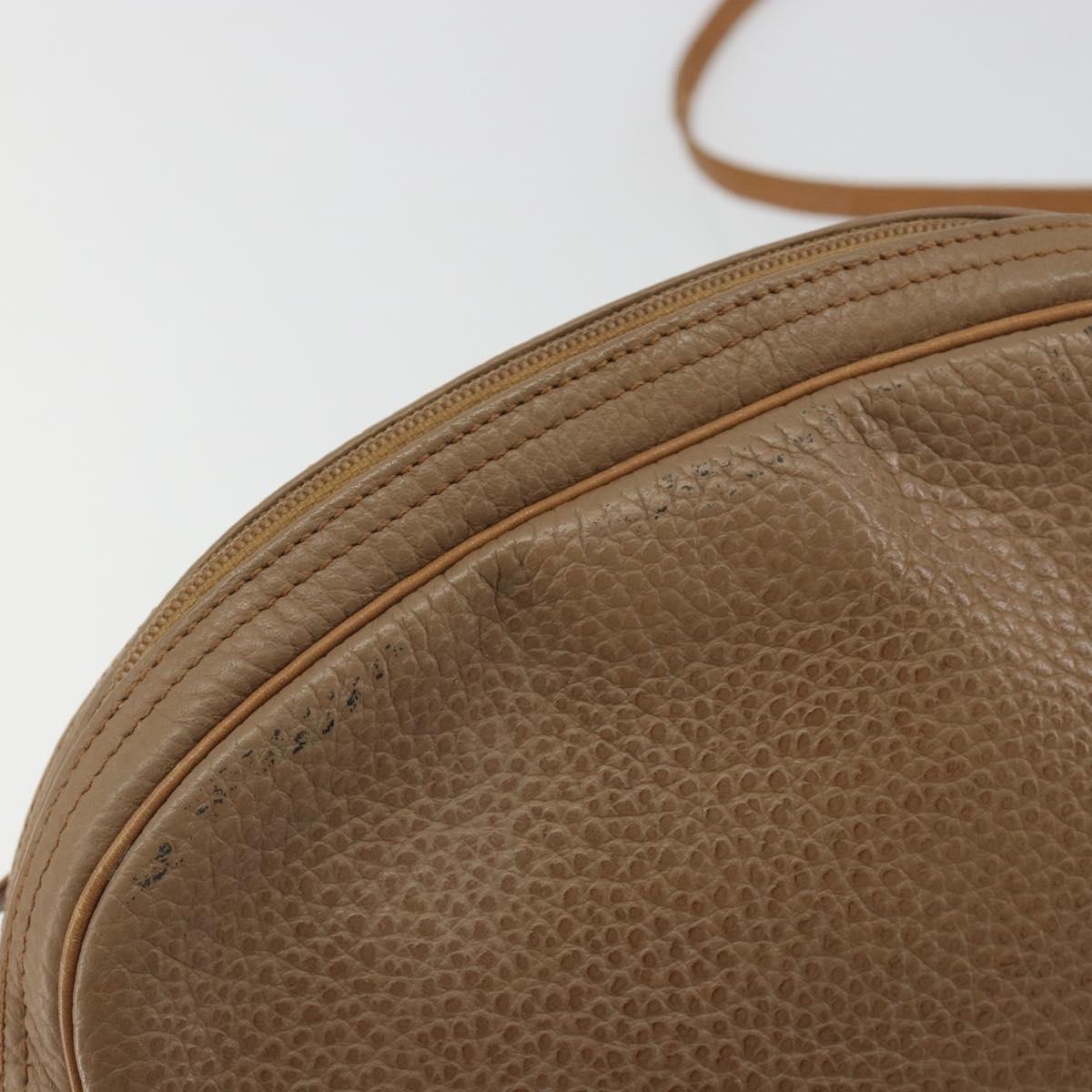 Christian Dior Shoulder Bag Leather Beige Gold Auth ka5732