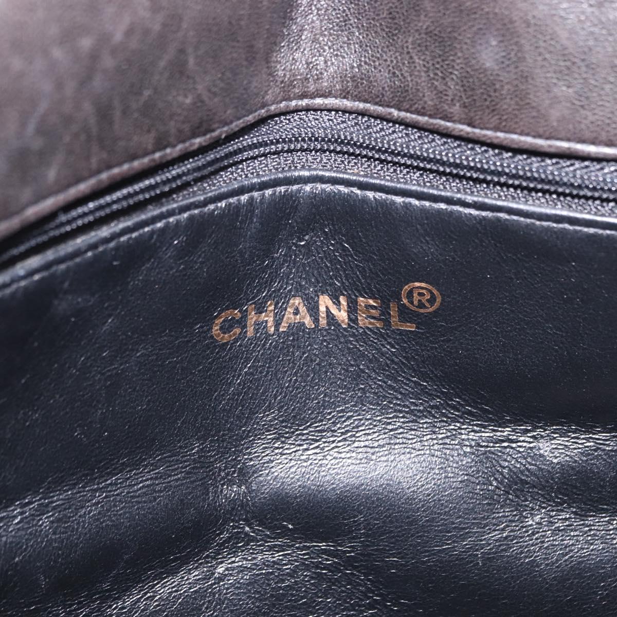 CHANEL Matelasse Chain Hand Bag Patent leather Black Gold CC Auth ka5737