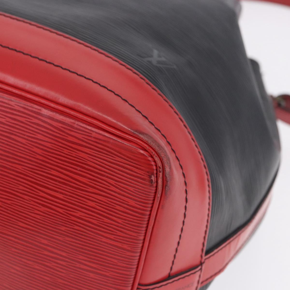 LOUIS VUITTON Epi Noe Shoulder Bag Bicolor Black Red M44017 LV Auth ka5742