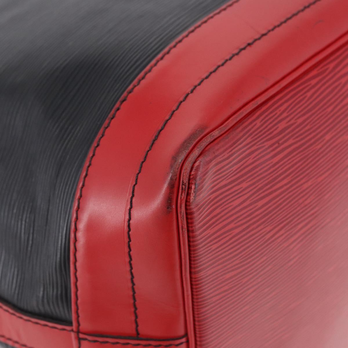 LOUIS VUITTON Epi Noe Shoulder Bag Bicolor Black Red M44017 LV Auth ka5742