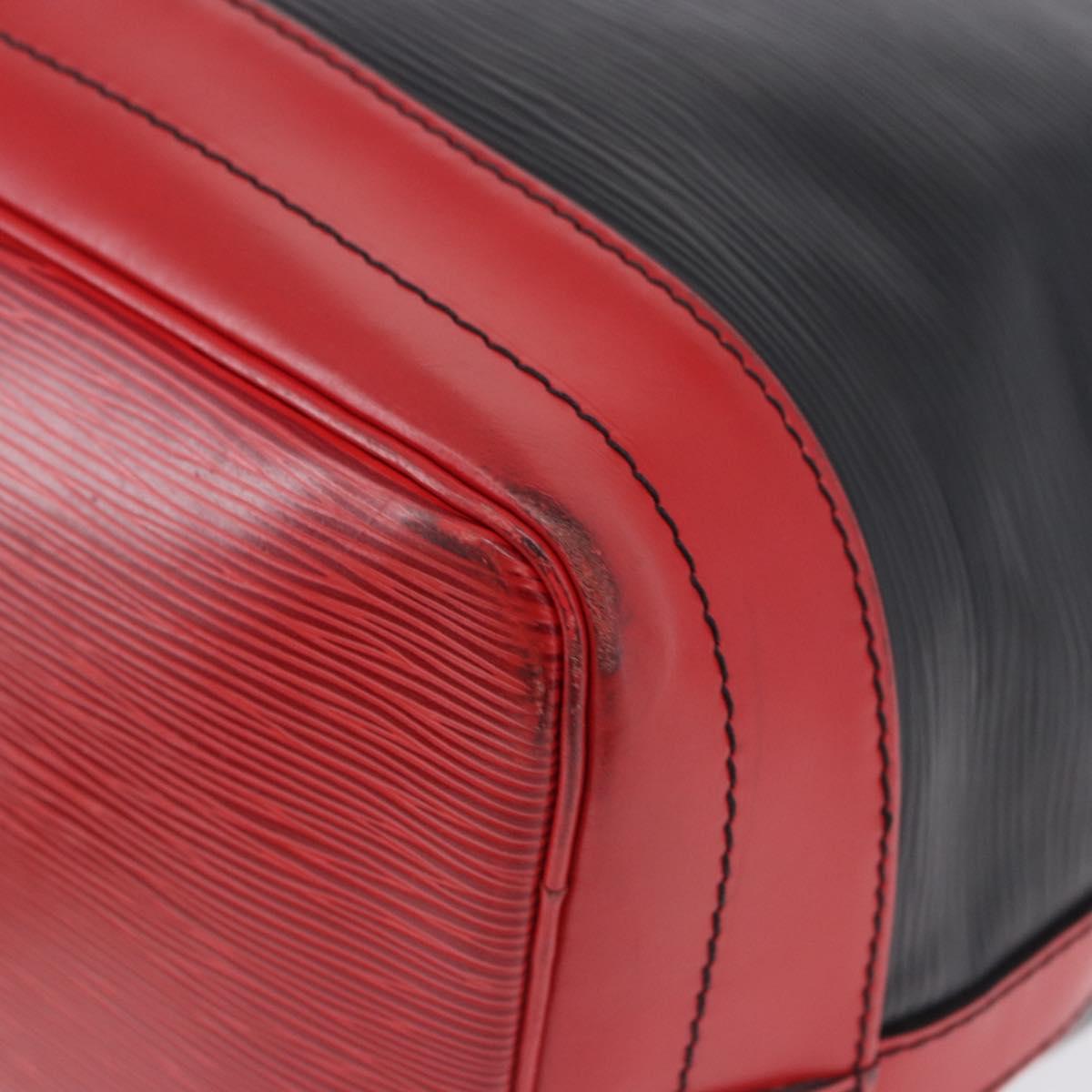 LOUIS VUITTON Epi Noe Shoulder Bag Bicolor Black Red M44017 LV Auth ka5742