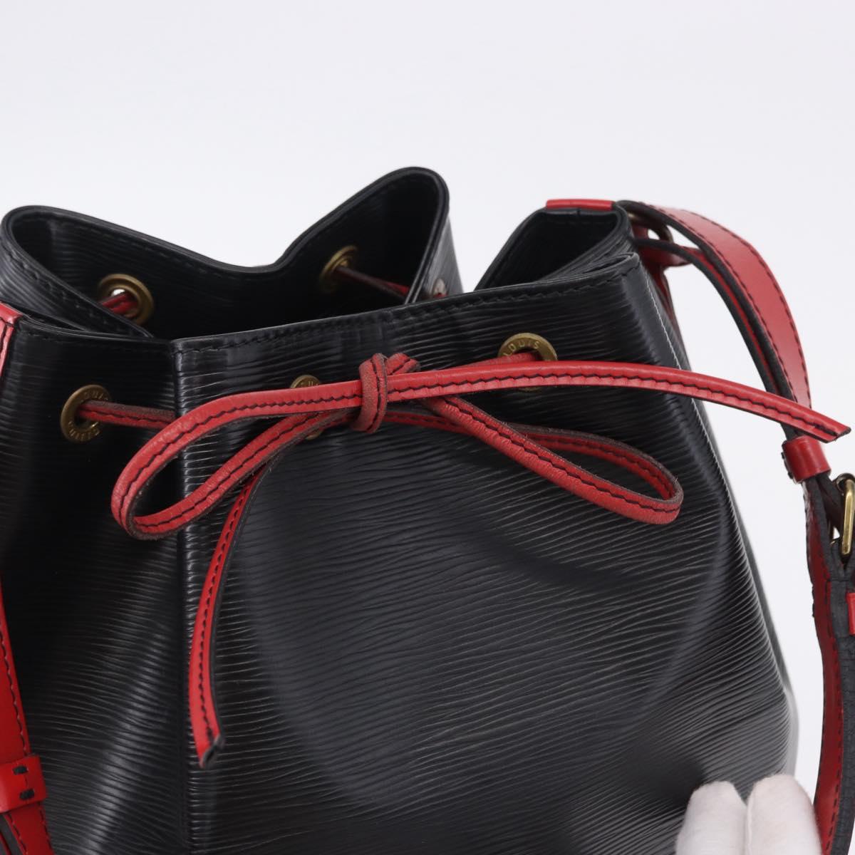 LOUIS VUITTON Epi Noe Shoulder Bag Bicolor Black Red M44017 LV Auth ka5742