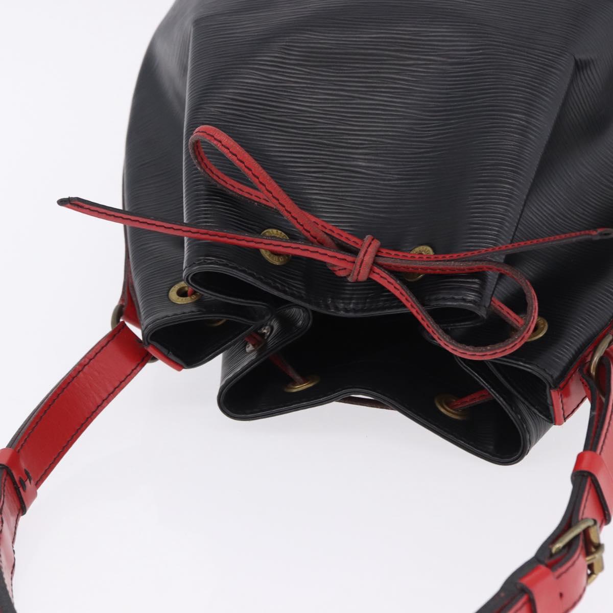 LOUIS VUITTON Epi Noe Shoulder Bag Bicolor Black Red M44017 LV Auth ka5742