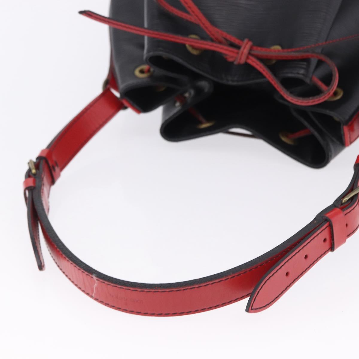 LOUIS VUITTON Epi Noe Shoulder Bag Bicolor Black Red M44017 LV Auth ka5742