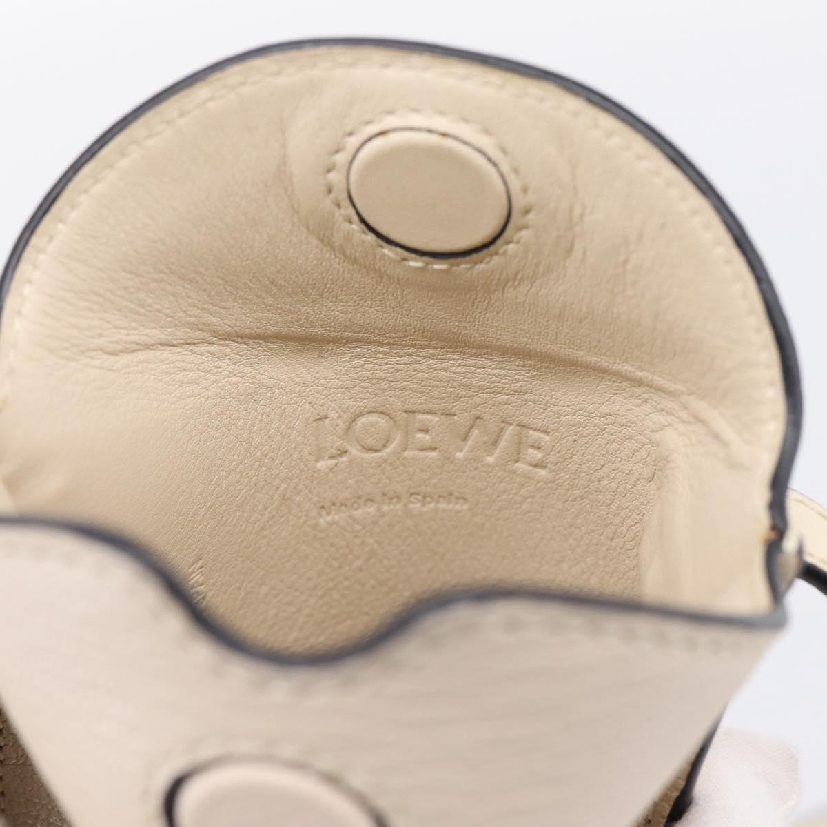 LOEWE Shoulder Pouch Gate Pocket Shoulder Bag Leather Ivory Gold Auth ka5747V