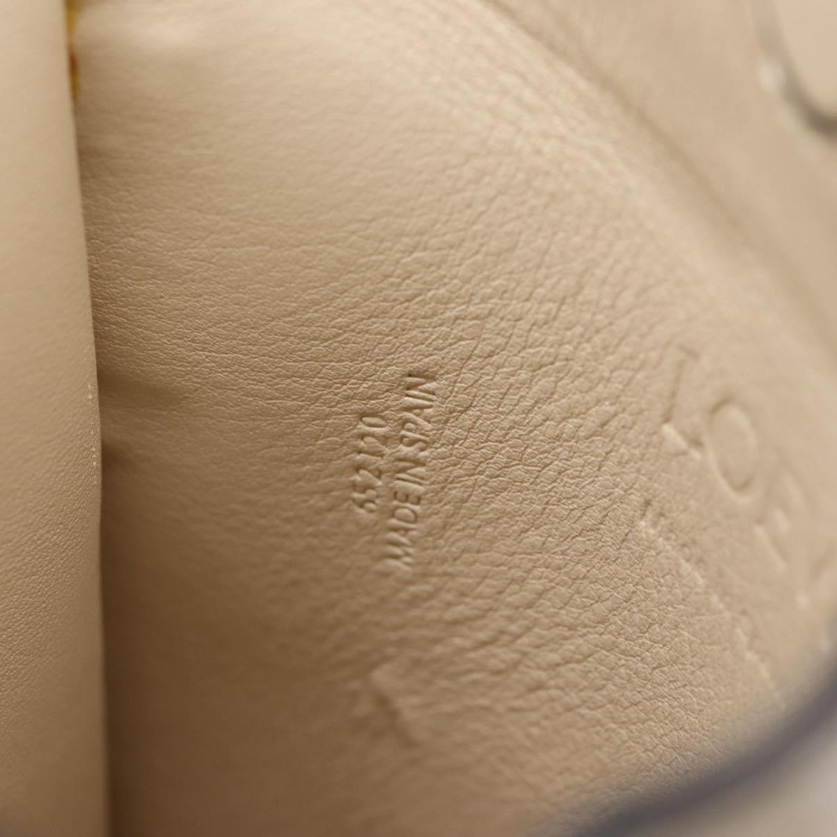 LOEWE Shoulder Pouch Gate Pocket Shoulder Bag Leather Ivory Gold Auth ka5747V