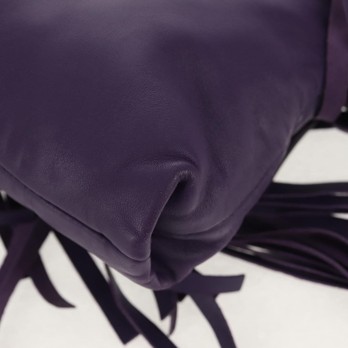 PRADA Shoulder Bag Leather Purple Silver Auth ka574V