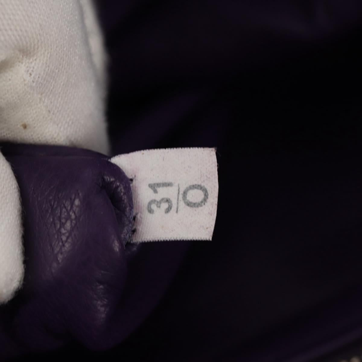 PRADA Shoulder Bag Leather Purple Silver Auth ka574V