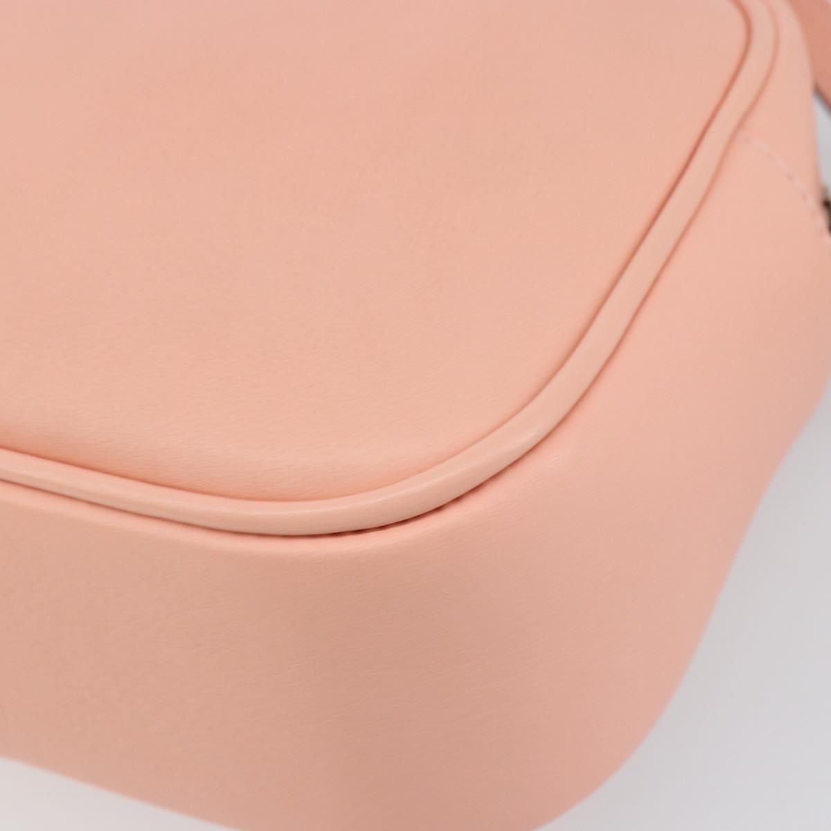 VALENTINO Shoulder Bag Leather Pink Silver Auth ka575