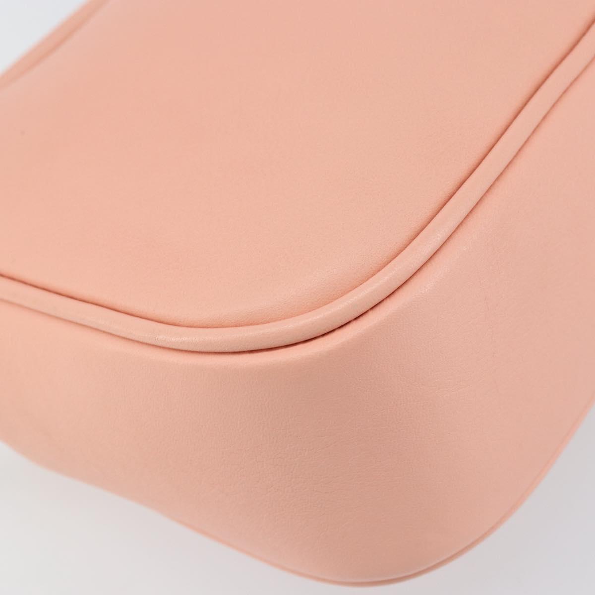 VALENTINO Shoulder Bag Leather Pink Silver Auth ka575