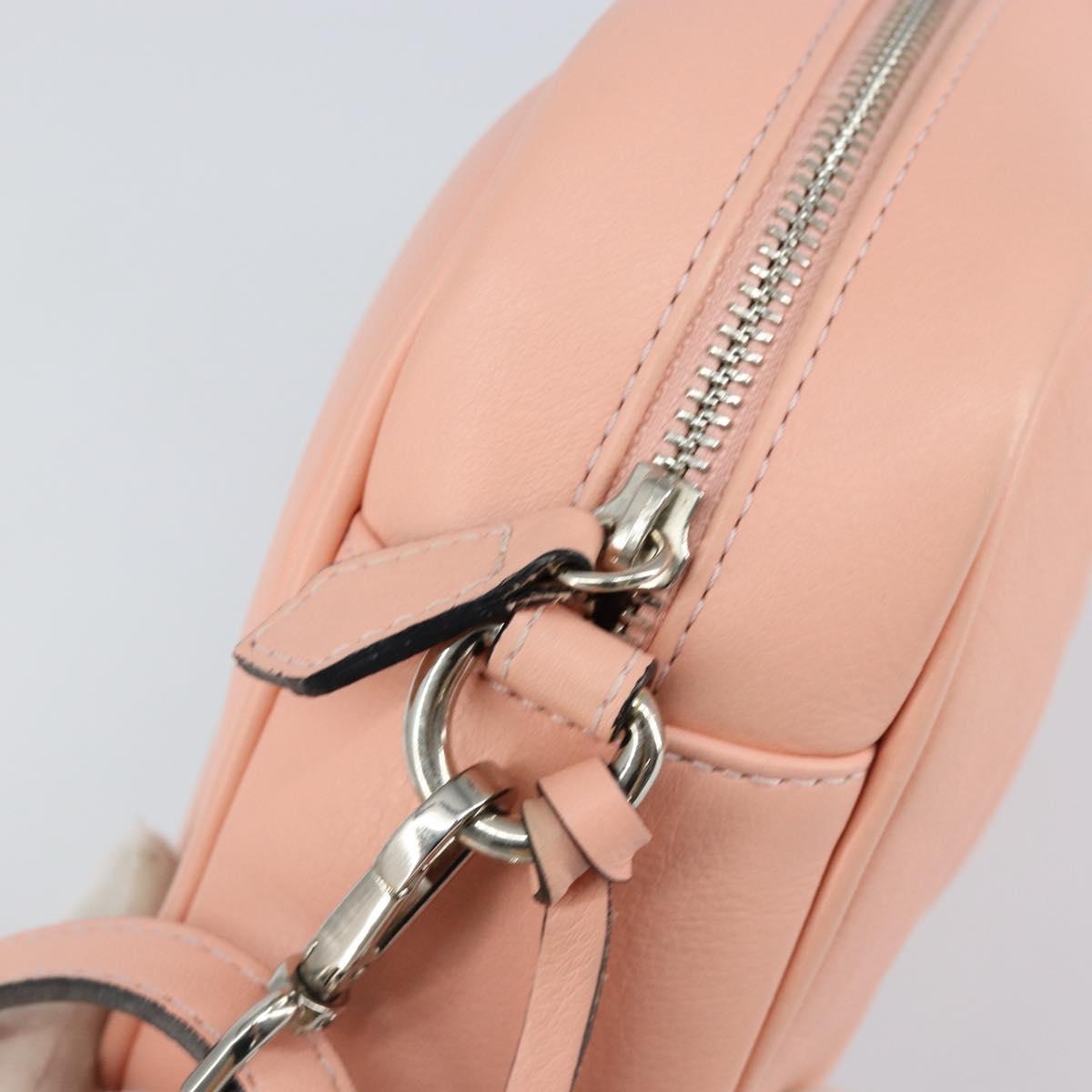VALENTINO Shoulder Bag Leather Pink Silver Auth ka575
