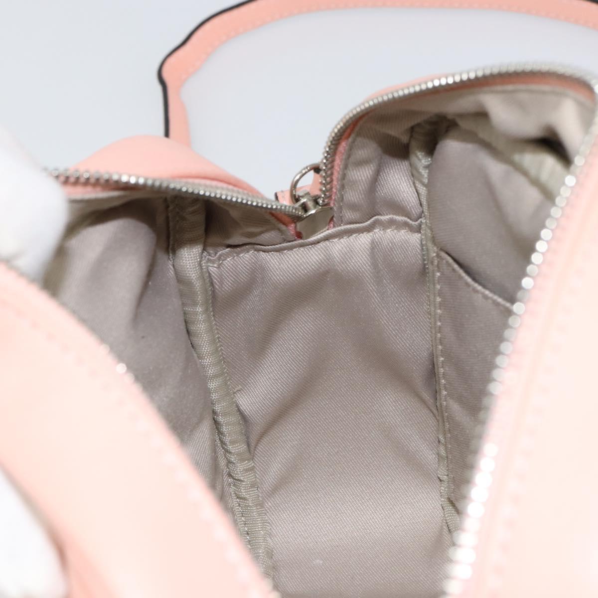 VALENTINO Shoulder Bag Leather Pink Silver Auth ka575