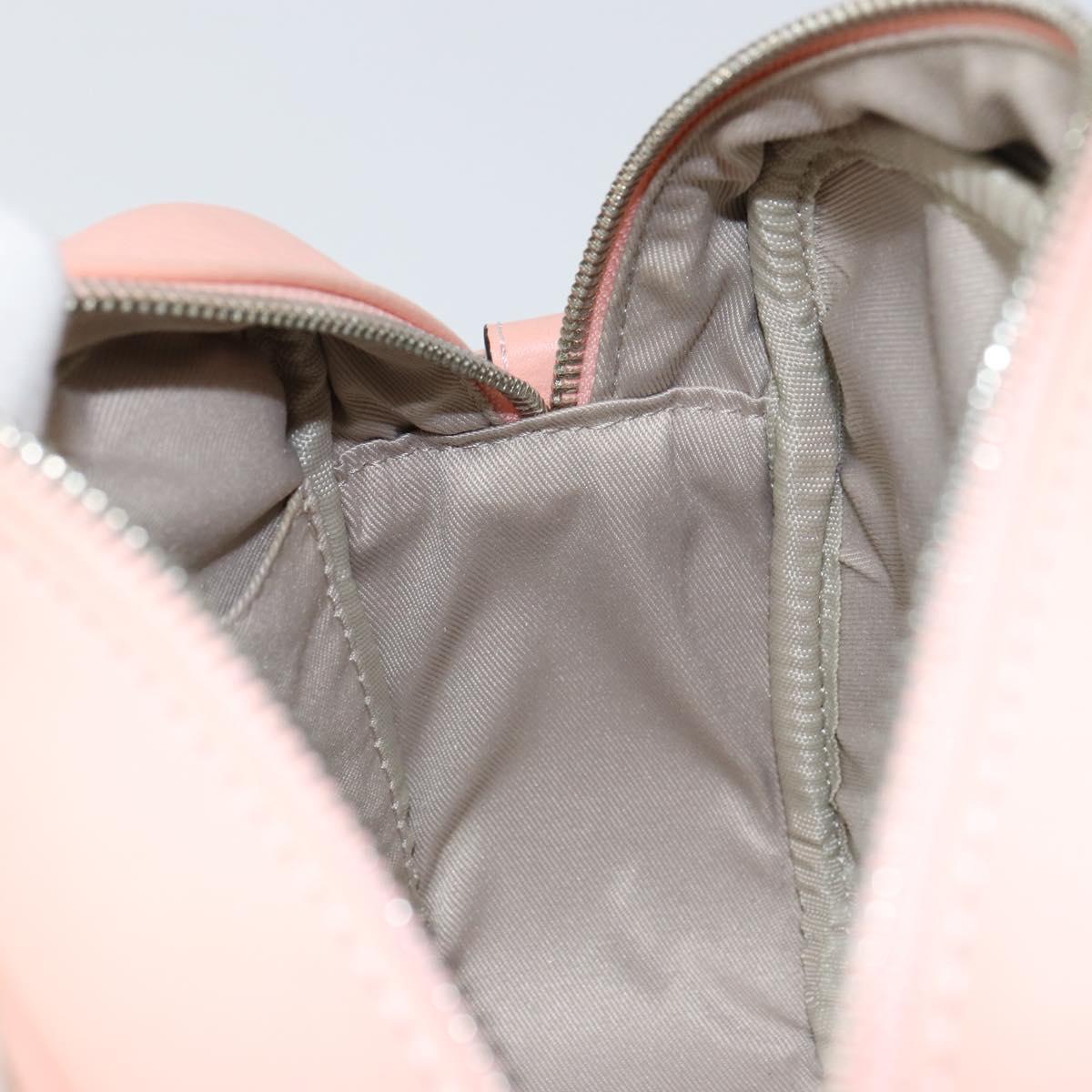 VALENTINO Shoulder Bag Leather Pink Silver Auth ka575