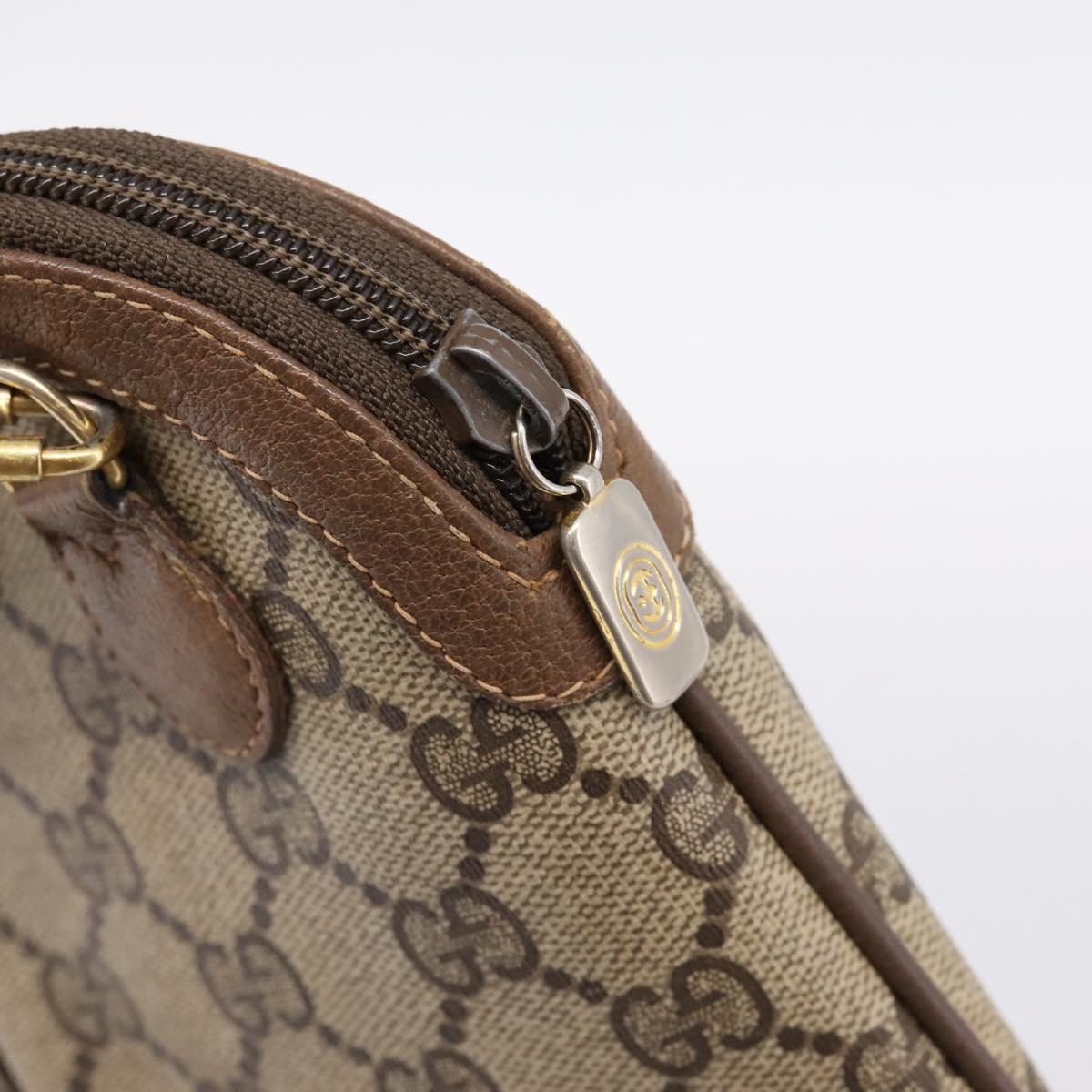 GUCCI GG Supreme Web Sherry Line Bag PVC Beige Gold 904 02 047 Auth ka5750