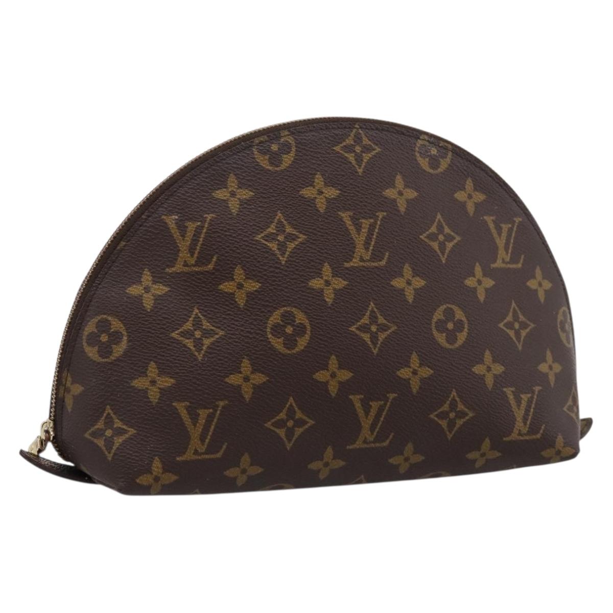 LOUIS VUITTON Monogram Trousse Demi Ronde Cosmetic Pouch M47520 LV Auth ka5753