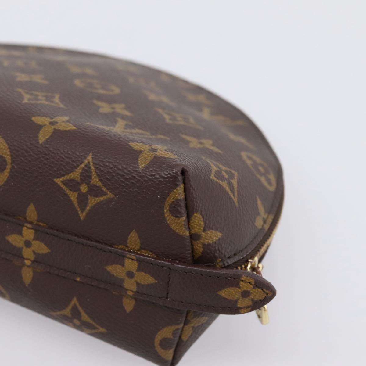 LOUIS VUITTON Monogram Trousse Demi Ronde Cosmetic Pouch M47520 LV Auth ka5753