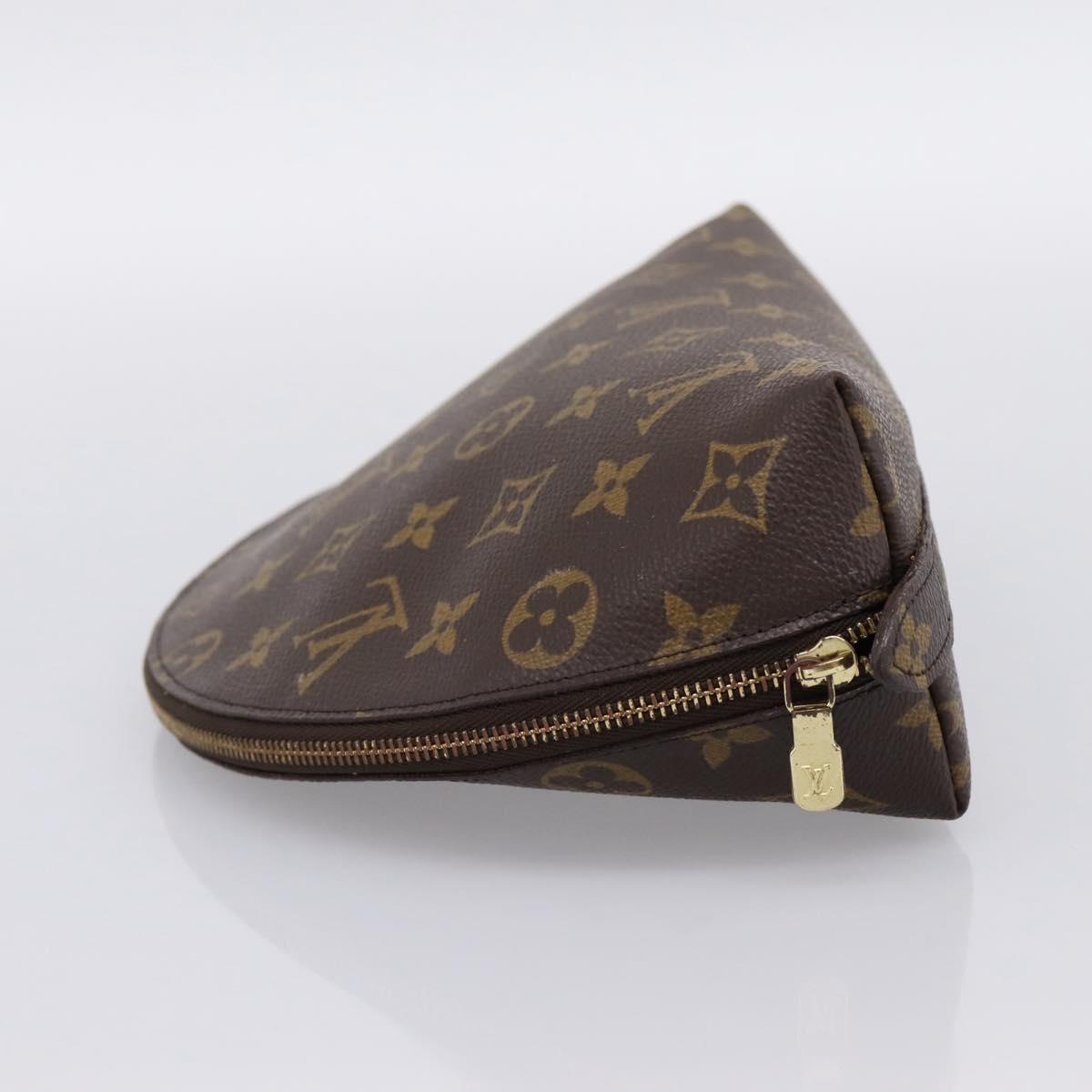 LOUIS VUITTON Monogram Trousse Demi Ronde Cosmetic Pouch M47520 LV Auth ka5753